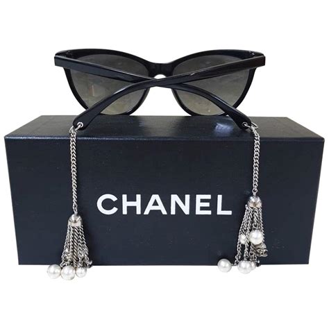 chanel optical glasses with chain|Chanel pearl chain sunglasses.